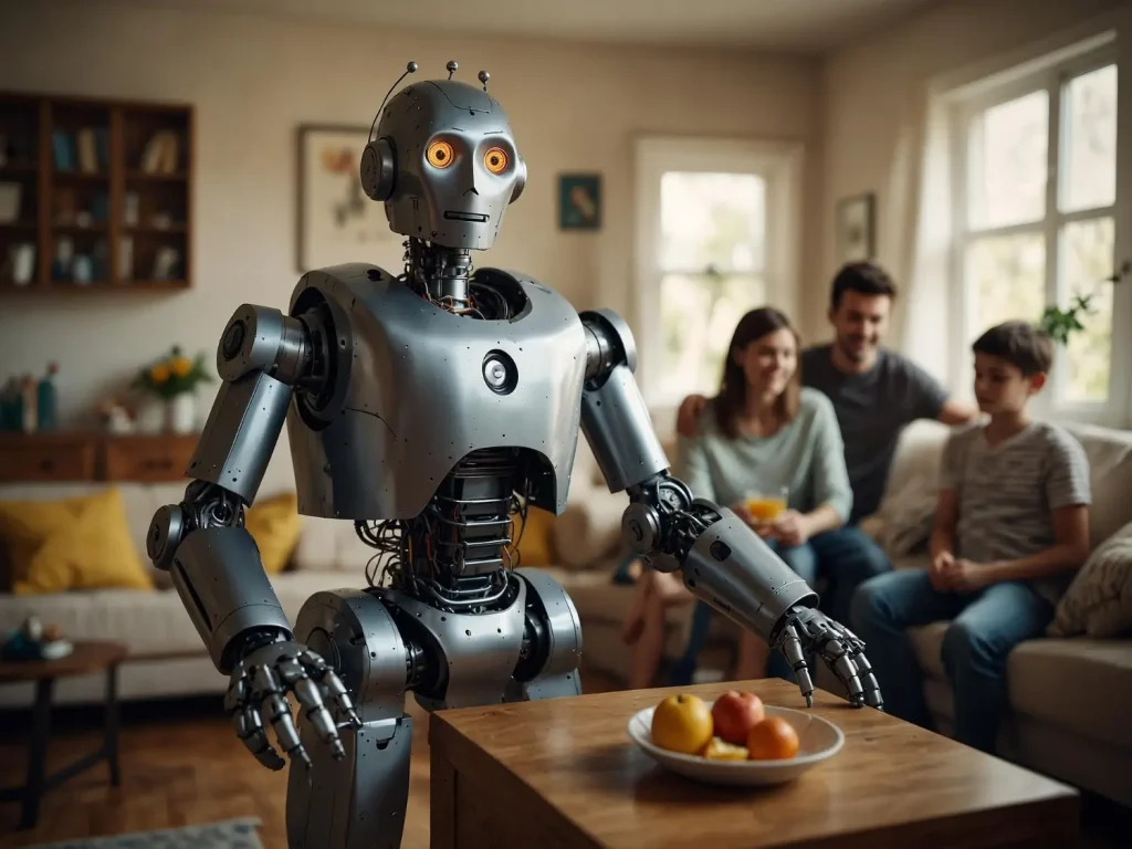 Am I Ready for a Home Robot? Family with a humanoid bot in the living room